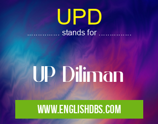 UPD means UP Diliman UPD