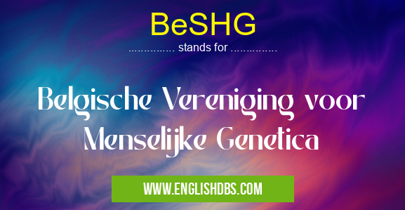 BeSHG means Belgische Vereniging voor Menselijke Genetica BeSHG
