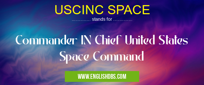 USCINC SPACE means Commander IN Chief United States Space Command USCINC SPACE