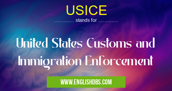 USICE means United States Customs and Immigration Enforcement USICE