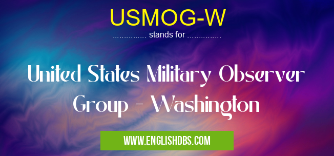 USMOG-W means United States Military Observer Group - Washington USMOG-W