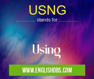 USNG means Using USNG