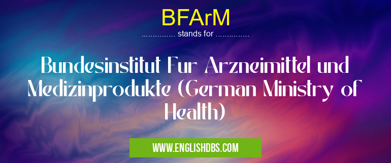 BFArM means Bundesinstitut Fur Arzneimittel und Medizinprodukte (German Ministry of Health) BFArM