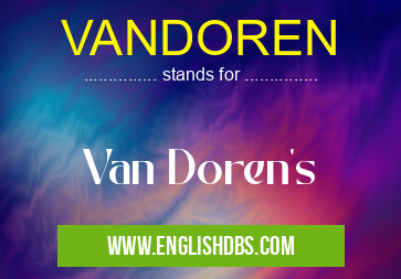 VANDOREN means Van Doren's VANDOREN