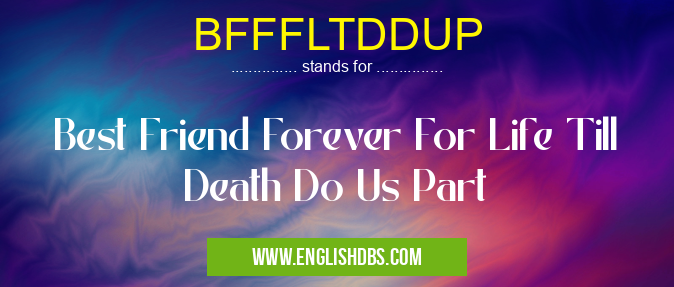BFFFLTDDUP means Best Friend Forever For Life Till Death Do Us Part BFFFLTDDUP