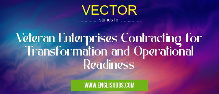 VECTOR means Veteran Enterprises Contracting for Transformation and Operational Readiness VECTOR
