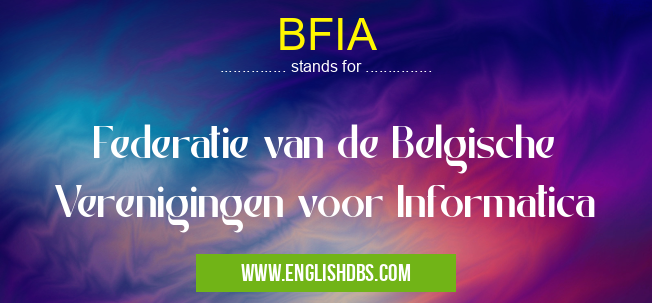 BFIA means Federatie van de Belgische Verenigingen voor Informatica BFIA