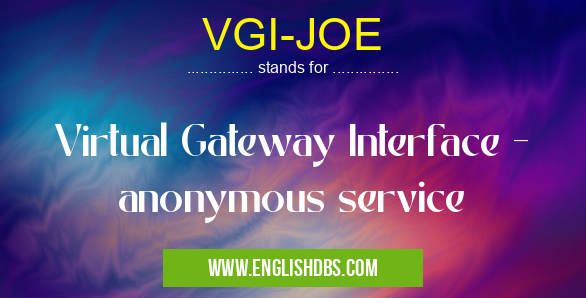 VGI-JOE means Virtual Gateway Interface - anonymous service VGI-JOE