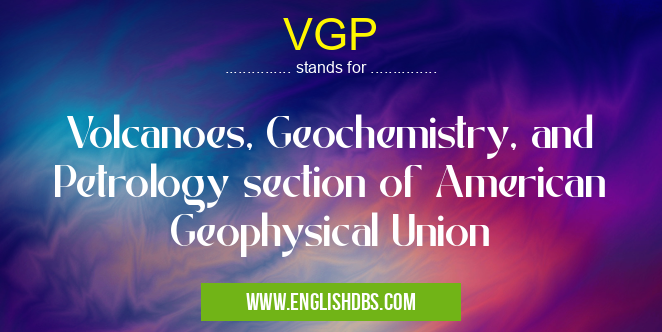 VGP means Volcanoes, Geochemistry, and Petrology section of American Geophysical Union VGP