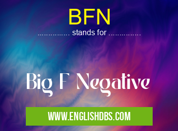 BFN means Big F Negative BFN