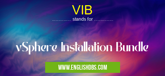 VIB means vSphere Installation Bundle VIB
