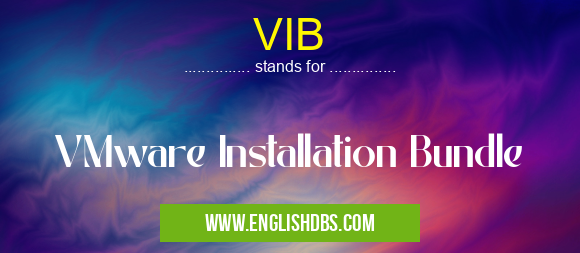 VIB means VMware Installation Bundle VIB