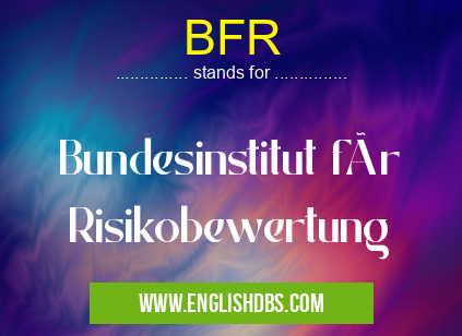 BFR means Bundesinstitut für Risikobewertung BFR