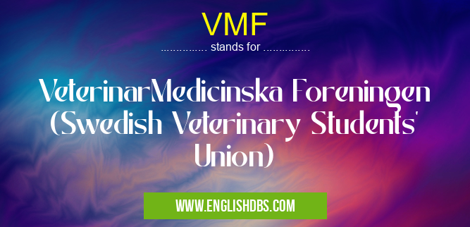 VMF means VeterinarMedicinska Foreningen (Swedish Veterinary Students' Union) VMF