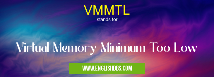 VMMTL means Virtual Memory Minimum Too Low VMMTL