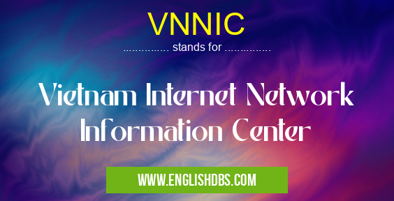 VNNIC means Vietnam Internet Network Information Center VNNIC