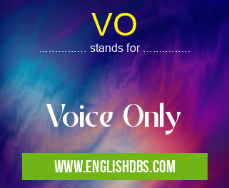 VO means Voice Only VO