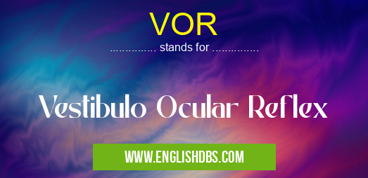 VOR means Vestibulo Ocular Reflex VOR