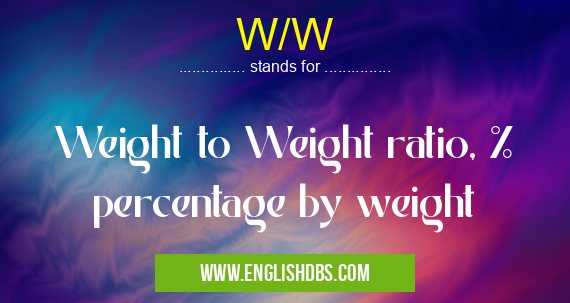 W/W means Weight to Weight ratio, % percentage by weight W/W