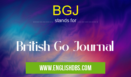 BGJ means British Go Journal BGJ
