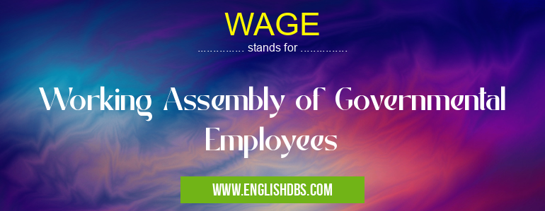 WAGE means Working Assembly of Governmental Employees WAGE