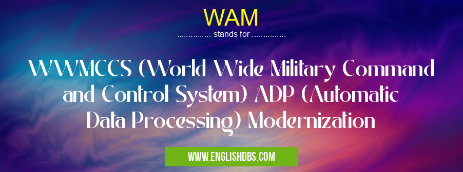 WAM means WWMCCS (World Wide Military Command and Control System) ADP (Automatic Data Processing) Modernization WAM