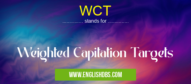 WCT means Weighted Capitation Targets WCT