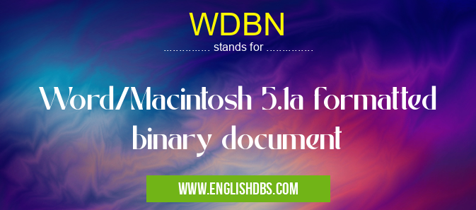 WDBN means Word/Macintosh 5.1a formatted binary document WDBN