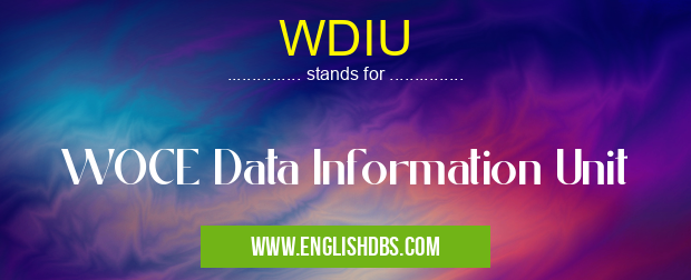 WDIU means WOCE Data Information Unit WDIU