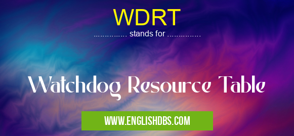 WDRT means Watchdog Resource Table WDRT