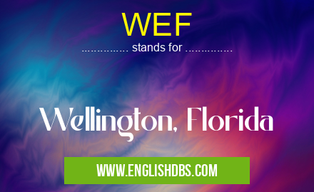 WEF means Wellington, Florida WEF