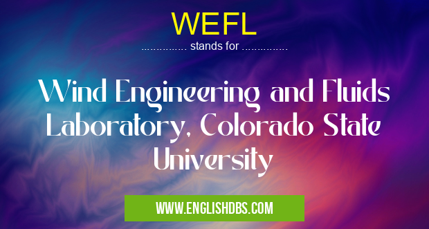 WEFL means Wind Engineering and Fluids Laboratory, Colorado State University WEFL