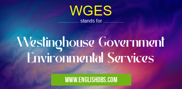 WGES means Westinghouse Government Environmental Services WGES
