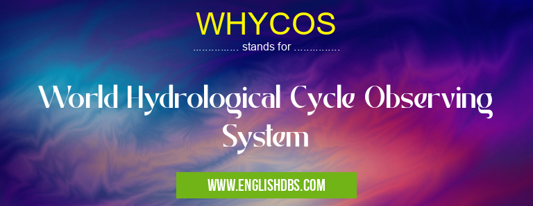WHYCOS means World Hydrological Cycle Observing System WHYCOS