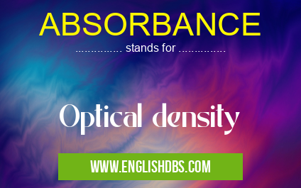 ABSORBANCE means Optical density ABSORBANCE