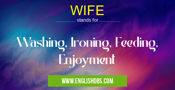 WIFE means Washing, Ironing, Feeding, Enjoyment WIFE