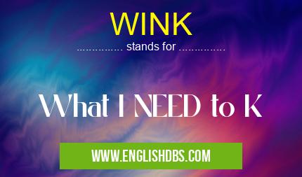 WINK means What I NEED to K WINK