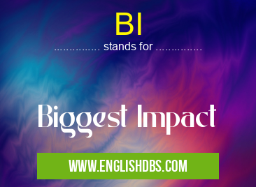 BI means Biggest Impact BI