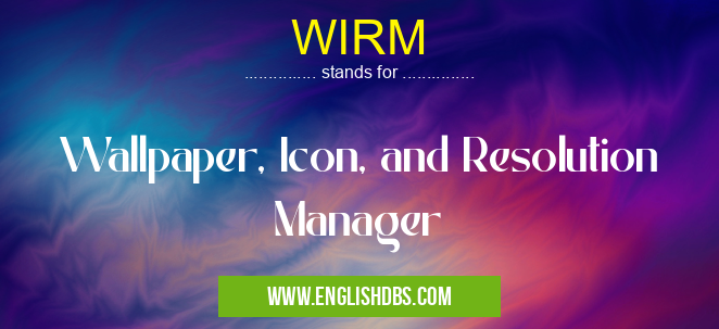 WIRM means Wallpaper, Icon, and Resolution Manager WIRM