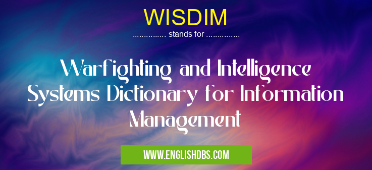 WISDIM means Warfighting and Intelligence Systems Dictionary for Information Management WISDIM