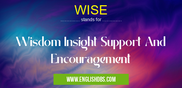 WISE means Wisdom Insight Support And Encouragement WISE