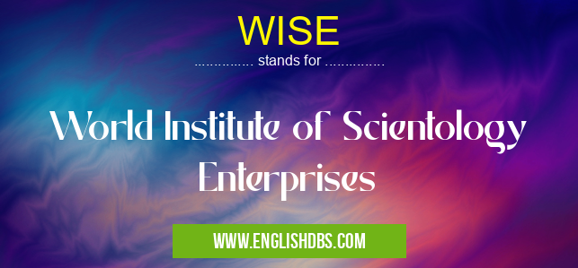 WISE means World Institute of Scientology Enterprises WISE