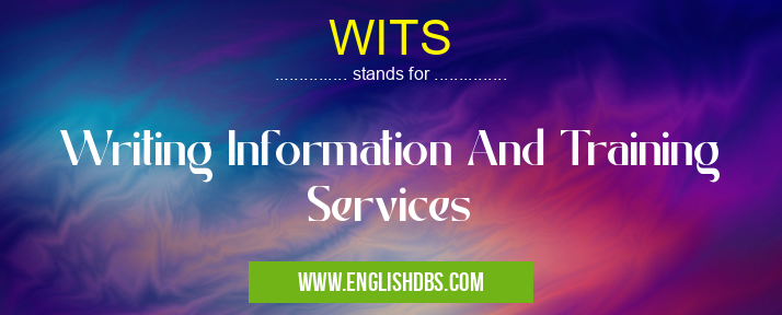 WITS means Writing Information And Training Services WITS