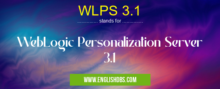 WLPS 3.1 means WebLogic Personalization Server 3.1 WLPS 3.1