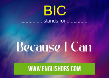 BIC means Because I Can BIC
