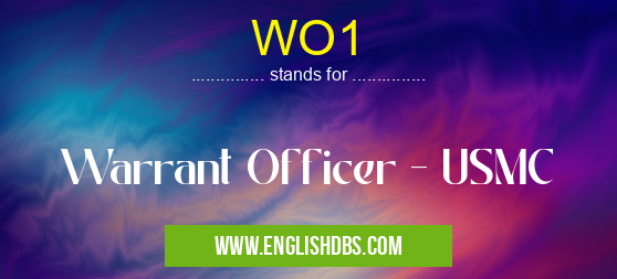 WO1 means Warrant Officer - USMC WO1