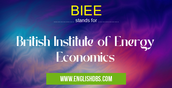 BIEE means British Institute of Energy Economics BIEE