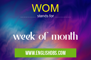 WOM means week of month WOM