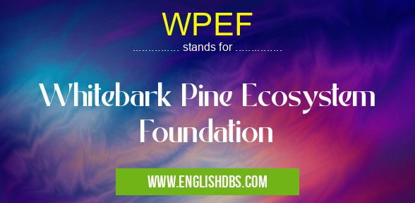 WPEF means Whitebark Pine Ecosystem Foundation WPEF