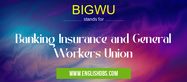 BIGWU means Banking Insurance and General Workers Union BIGWU